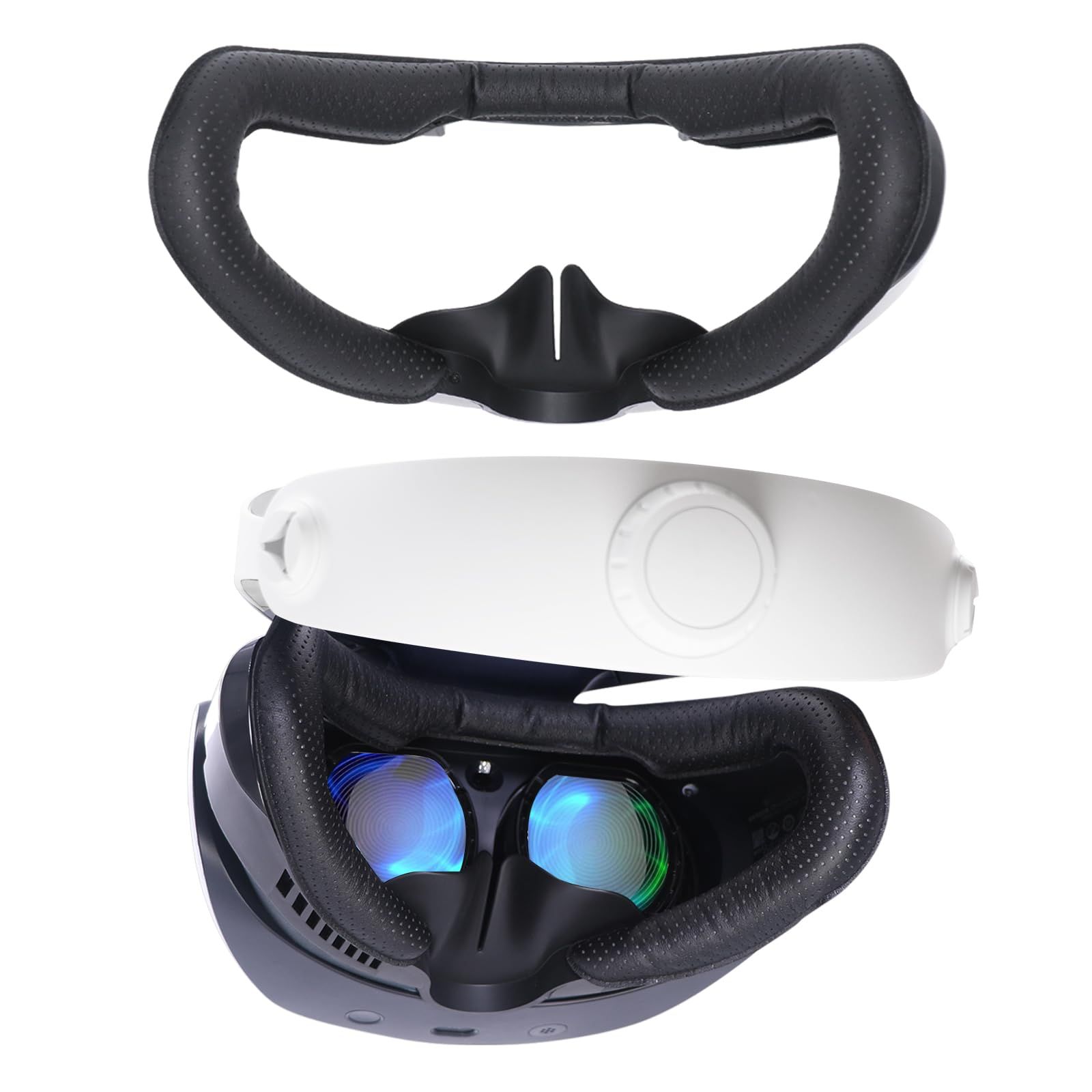 プレイステーションVR2用VRフェイスパッド 通気性穴レザー保護VRアクセサリーVRフェイスカバークッション交換用フィットネスフェイシャルインターフェースブラケットPS VR2対応