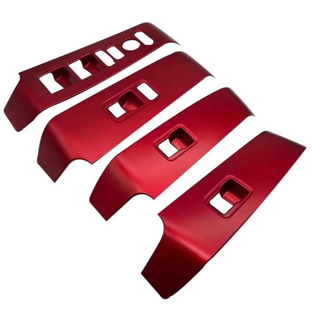 ホンダ シビック 11代目 FL1 右ハンドル専用 パワーウィンドウスイッチカバー ドアスイッチパネル インテリアパネル 4PCS ABS樹脂製 レッド 内装アクセサリー