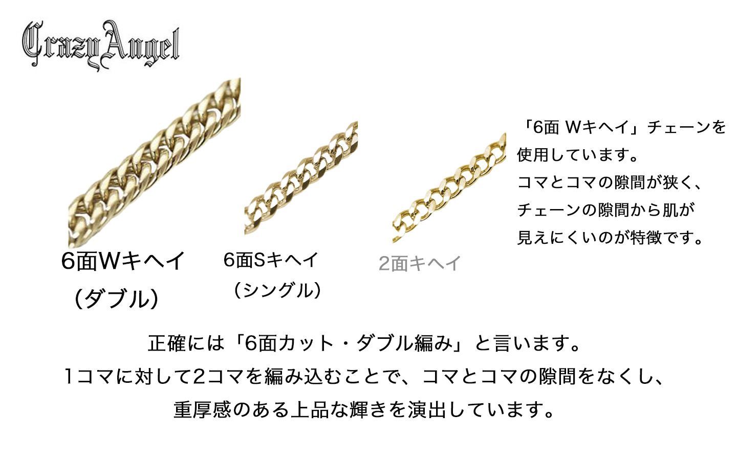 Crazy Angel チェーンリング ゴールドカラー 5.7mm #22〜24 - リング