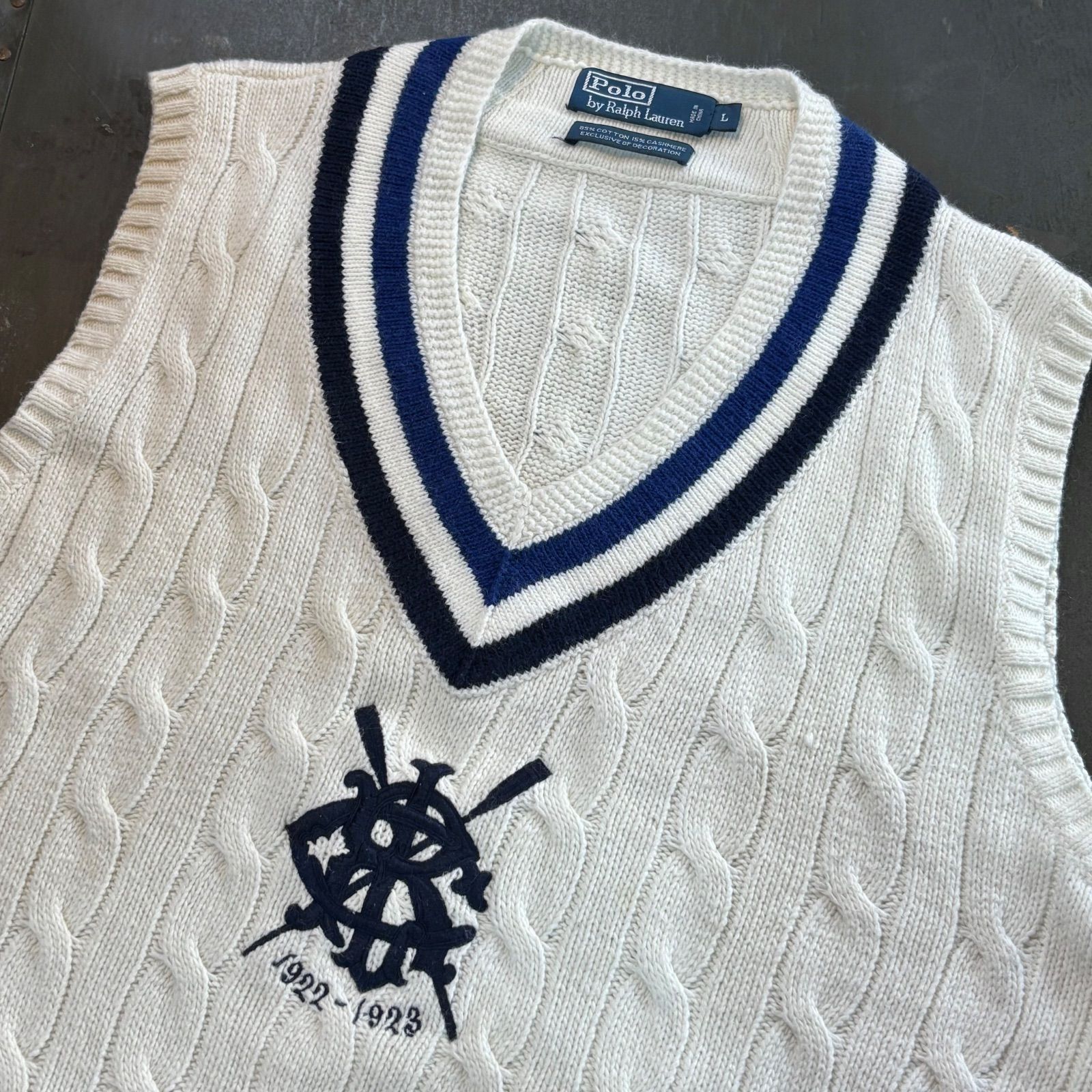 90〜00s Polo by Ralph Lauren コットン×カシミア クリケットセーター