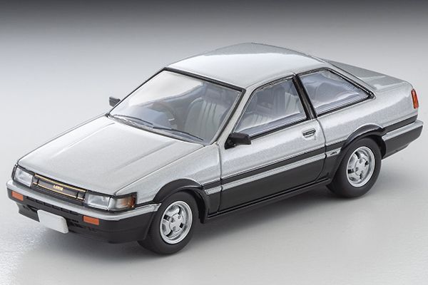 トヨタ カローラレビン 2ドア GT－APEX（銀／黒）84年式 LV-N284c【トミーテック社1/64ミニカー】【トミカの時】