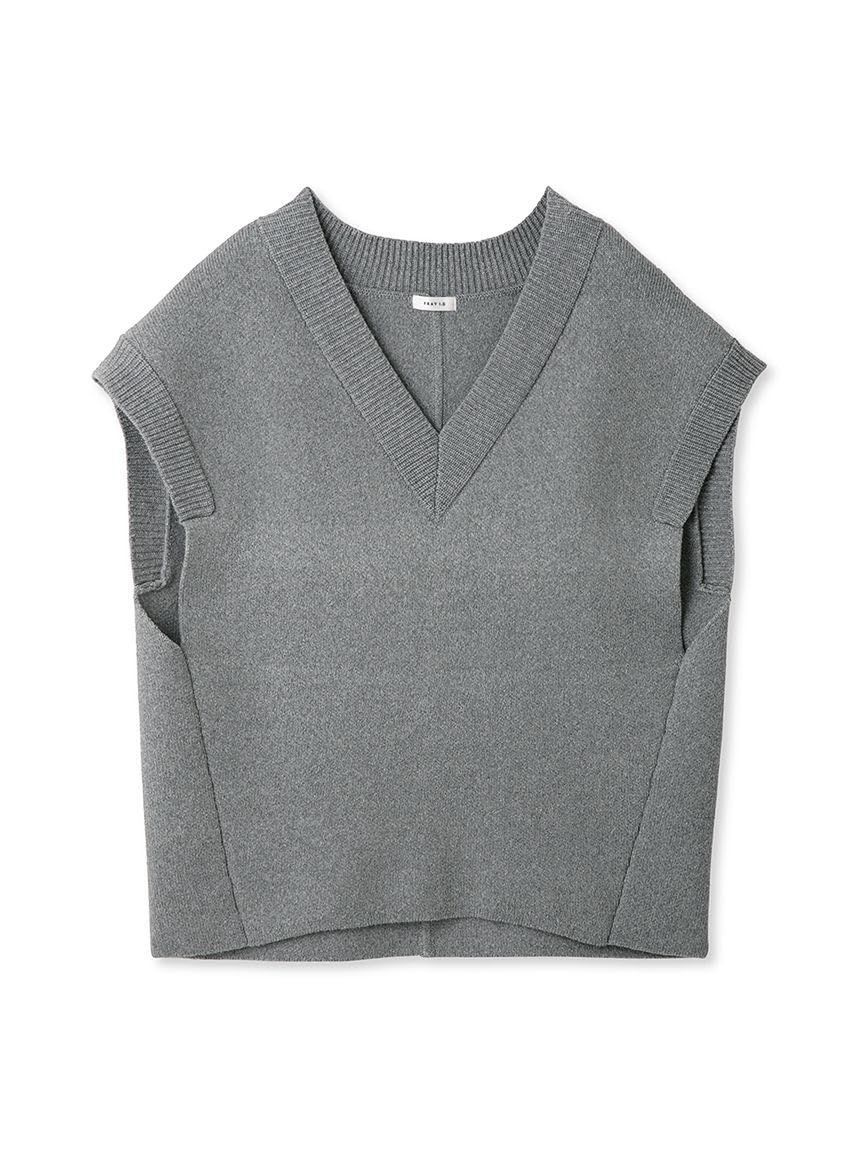 GRY_Free Size フレイ アイディー オーバーサイズニットベスト FWNT234143 レディース GRY