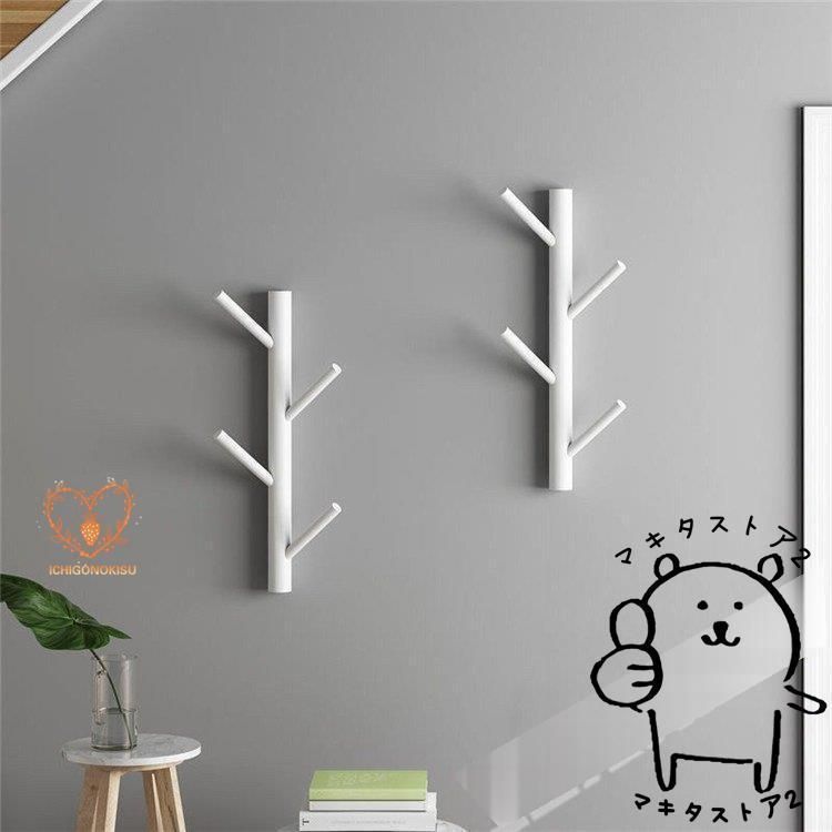 ウォールフック シート 壁掛け 木製 木の枝 デザイン コートハンガー コート掛け 壁掛けフック 洋服掛け 玄関用 リビング 寝室 耐荷重 リビ