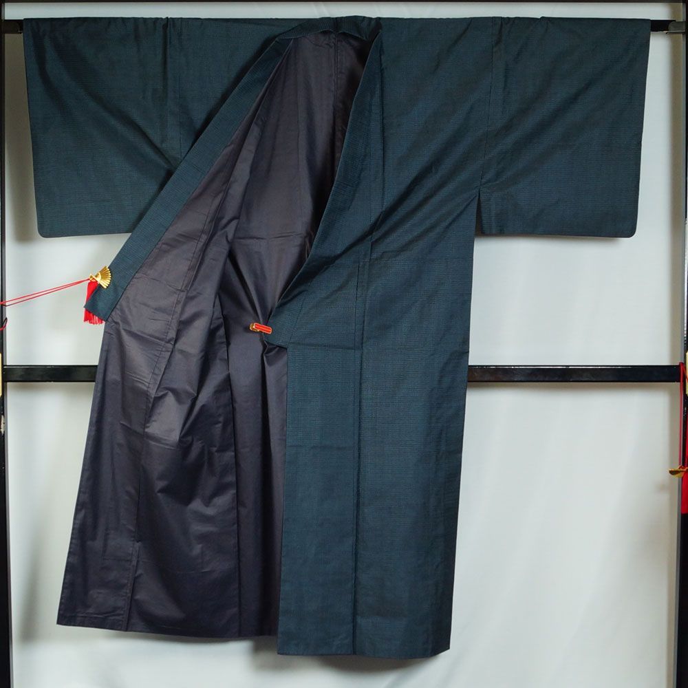 2760☆ゆったりメンズ☆正絹☆未使用角帯&長襦袢セット☆男物おしゃれ  