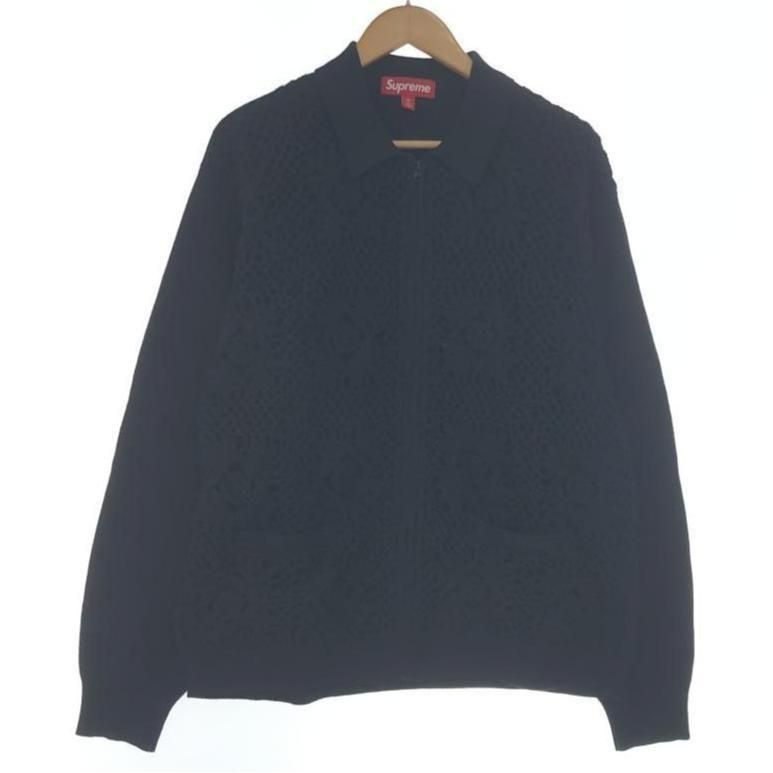 中古】Supreme Crochet Zip Up Cardigan M ブラック シュプリーム[10