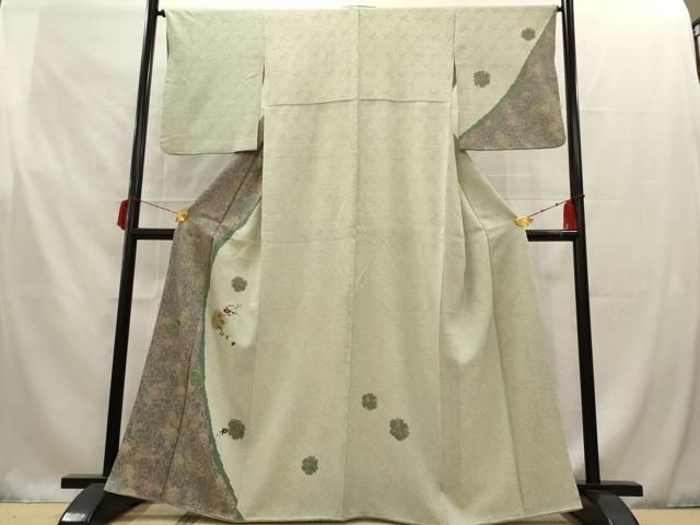 平和屋着物●訪問着 絞り 刺繍 枝椿 舞花文 金糸 正絹 AAAW4602br