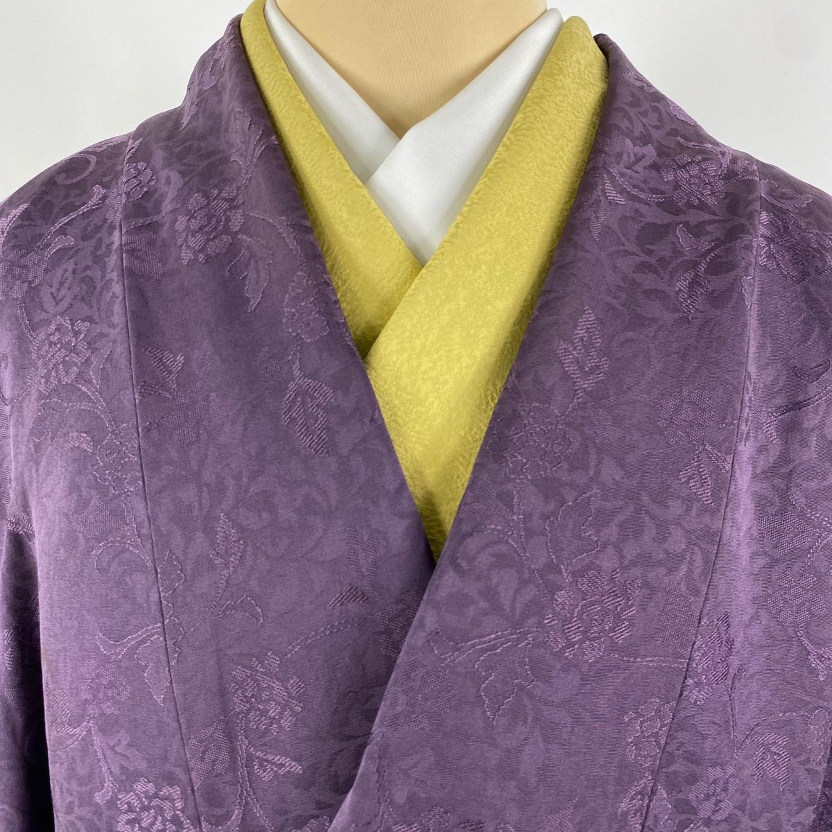 道中着 身丈100cm 裄丈70cm L 和装コート リバーシブル 地紋 ぼかし 紫  