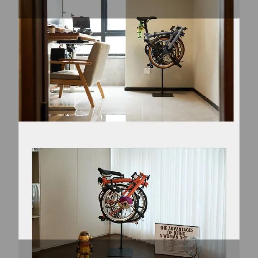 折りたたみ自転車用の駐車台は簡単で取り付けやすく しっかりしています