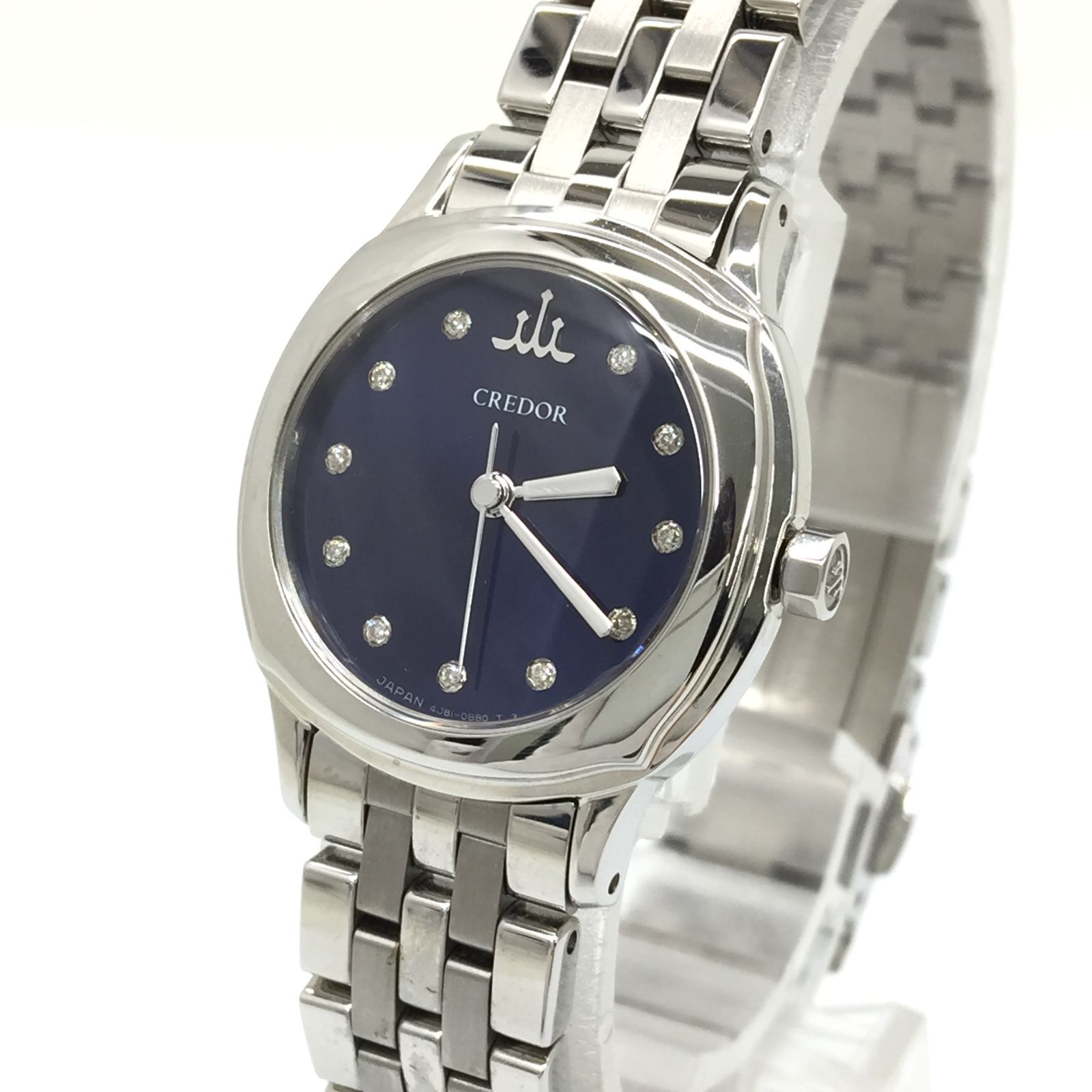 セイコー クレドール ブルー×シルバー 腕時計 稼働品 MU07147 - メルカリ