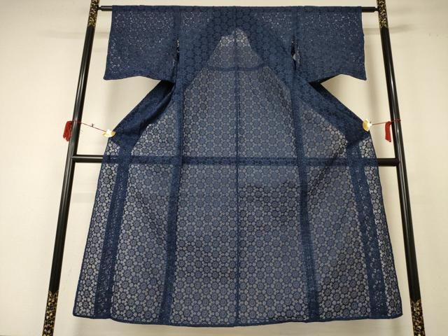 平和屋着物*夏物 色無地 総レース 花尽し 褐返色 正絹 ♥ AABC1913jd