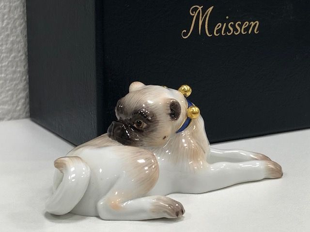 Meissen パグ フィギュリン - 工芸品