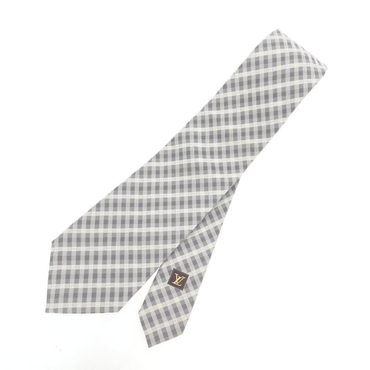 LOUIS VUITTON ルイヴィトン ネクタイ チェック柄/シルク100％ シルク