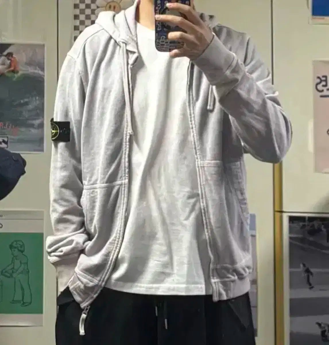 STONE  ストーンアイランド フリース フードジップアップ STONE ISLAND(ストーンアイランド) フード付き ジップアップ