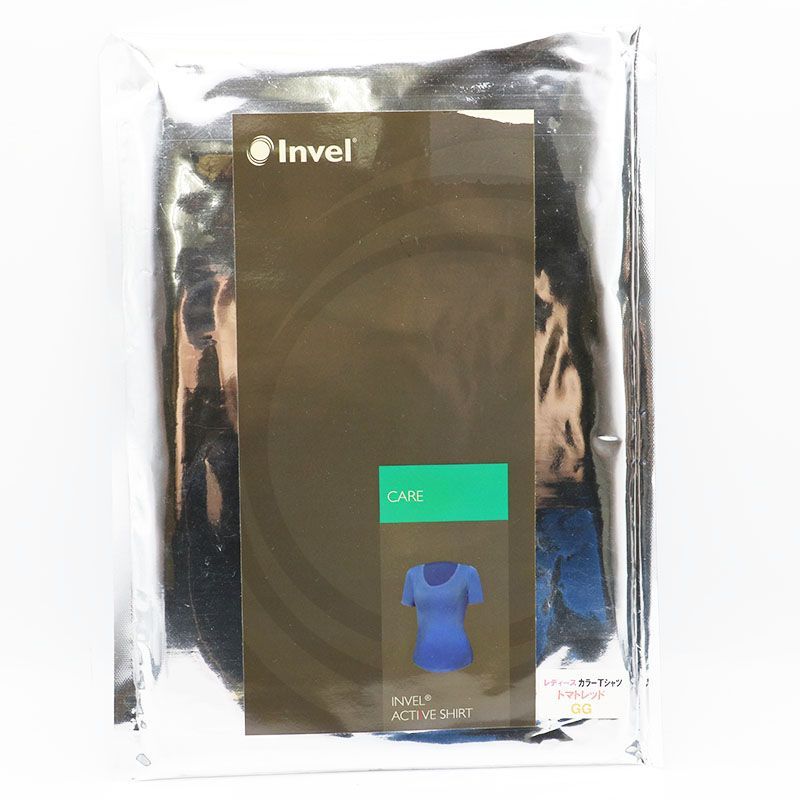 インヴェル レディース 長袖Tシャツ トマトレッド 未使用 インヴェル invel レディースカラーTシャツ(Uネック