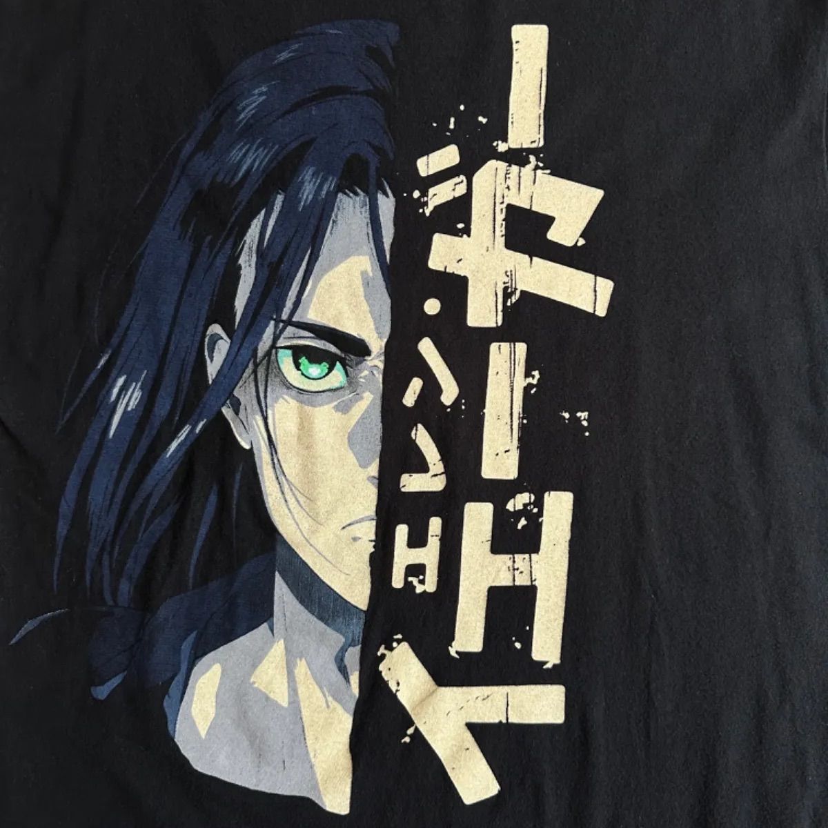 古着 進撃の巨人 エレン アニメ キャラクター 人気 Tシャツ 半袖 黒 