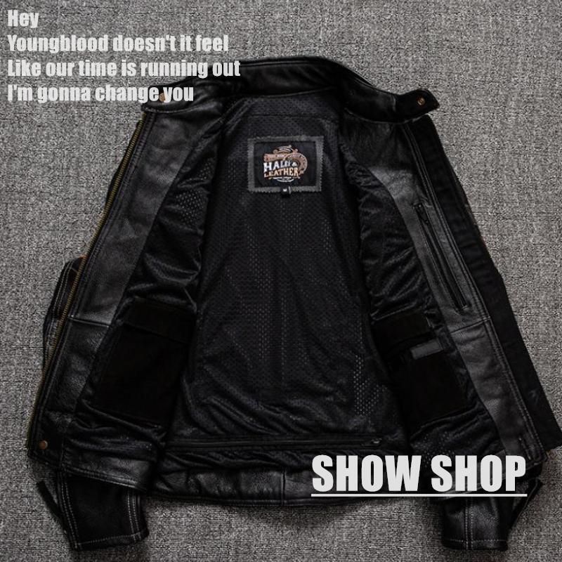 新入荷オシャレ/機能性抜群/稀少革◇本革ライダースジャケット 牛革 