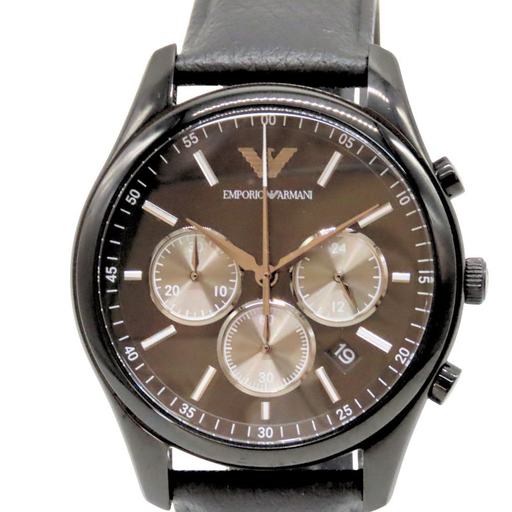EMPORIO ARMANI エンポリオアルマーニ 腕時計 AR11583 クロノグラフ クオーツ ブラックレザー メンズ腕時計 41mm A2500772 無料ギフトラッピング承ります