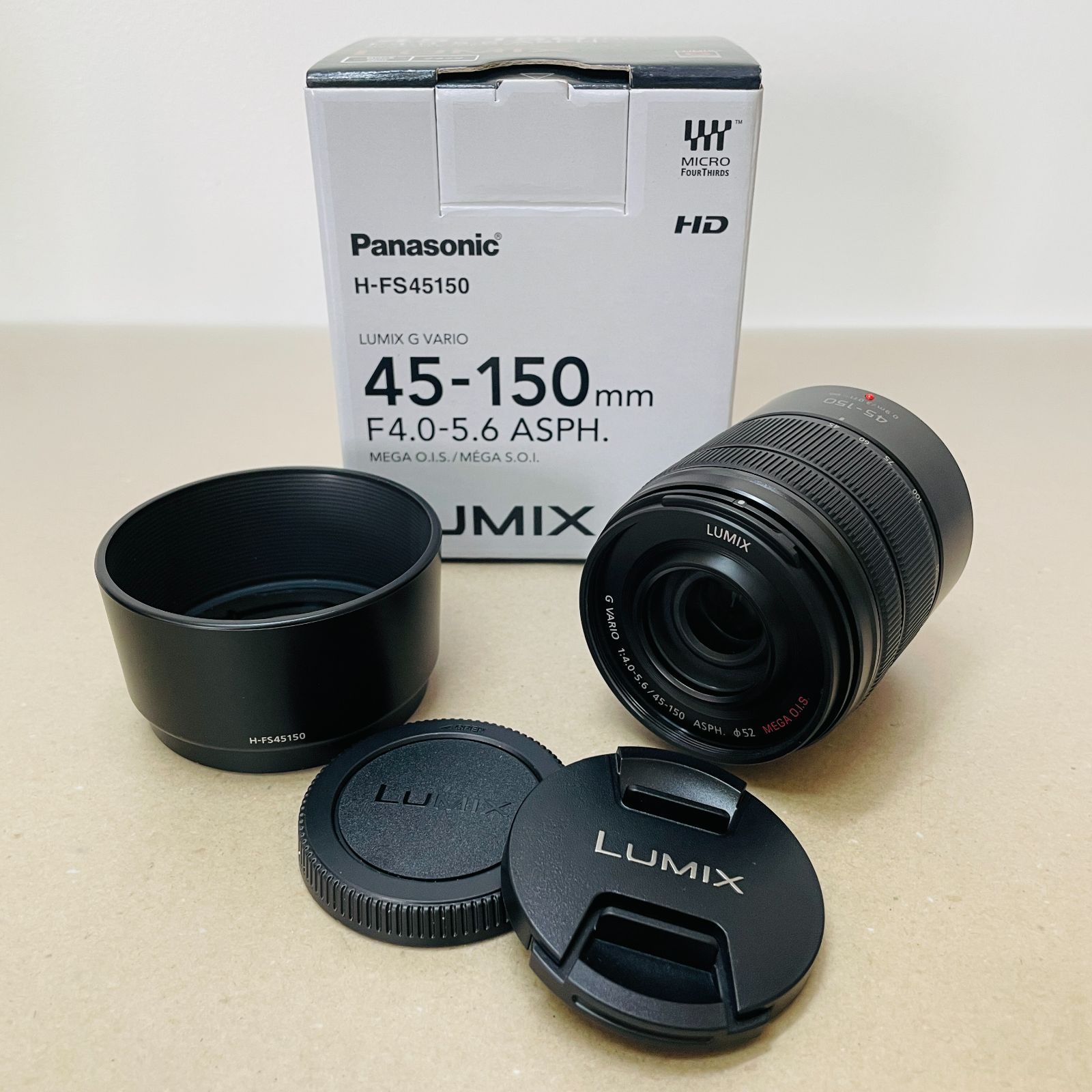 LUMIX G VARIO 45-150mm F4.0-5.6 ASPH. |MEGA O.I.S. H-FS45150 マイクロフォーサーズ き C3283 60サイズ発送