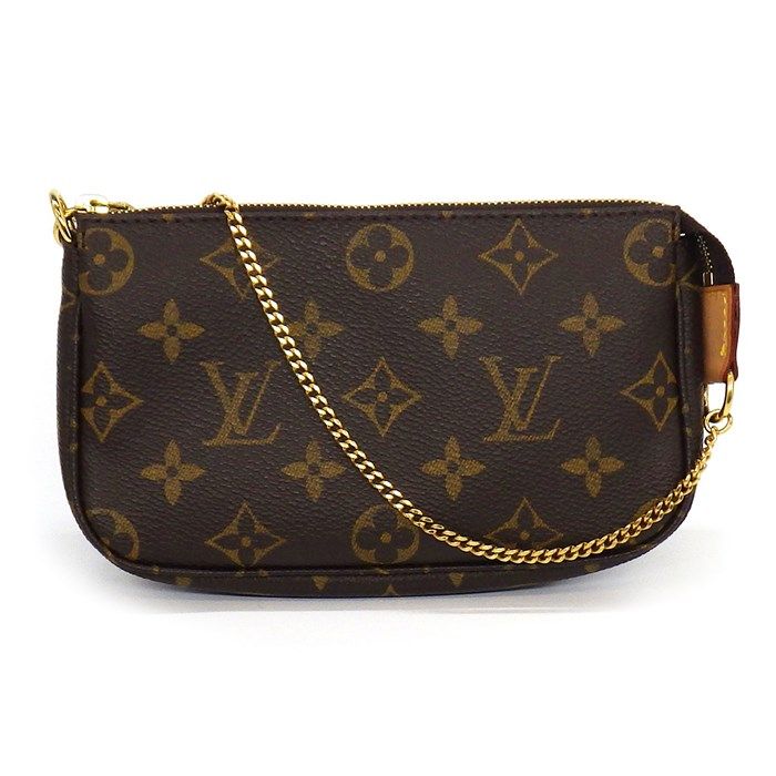 ルイ・ヴィトン Louis Vuitton ハンドバッグ ミニ ポシェット アクセソワール M58009 2002年製 ブラウン モノグラム キャンバス (牛革) 【中古】
