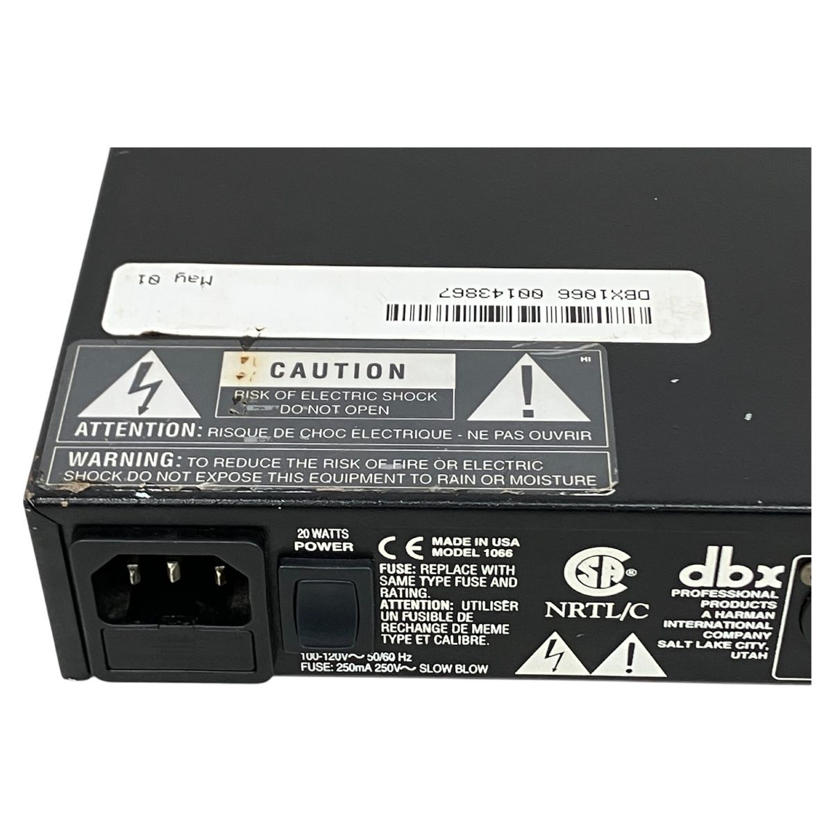 値下げします）動作品 dbx 1066 ゲート/コンプレッサー/リミッター dbx 1066 Compressor Limiter Gate コンプレッサー リミッター