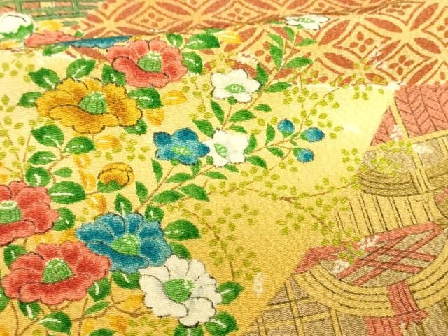 平和屋着物□上質な小紋 亀甲花文 正絹 逸品 AAAK1687Aog