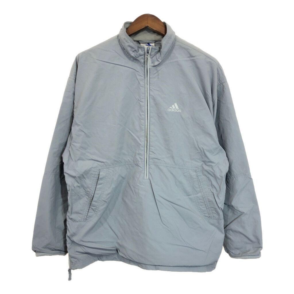 00年代 adidas アディダス ハーフジップ プルオーバージャケット スポーツ ライトグレー (メンズ L) 中古 古着 T1755