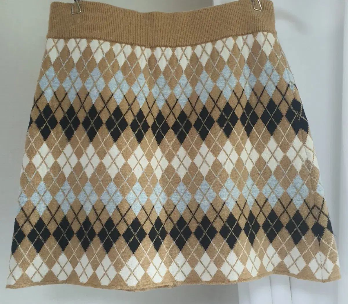 maje マージュ アーガイル柄 チェック ウール ニット ミニスカート