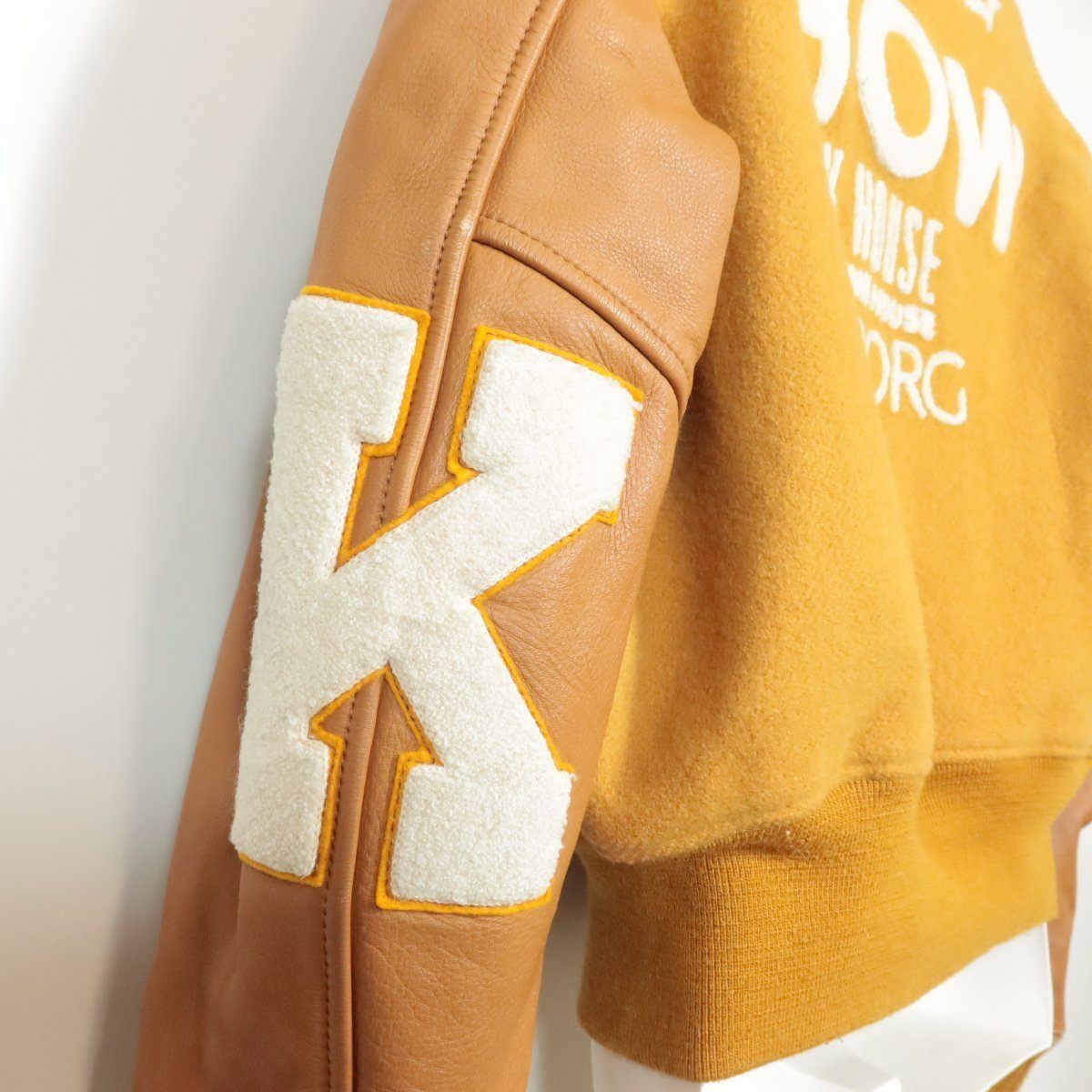 カールヘルム ピンクハウス☆レザー&ウールのあったかジャンパー