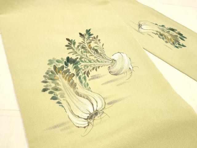 平和屋着物○九寸名古屋帯 手描き 成り物 金彩 鬼しぼ縮緬 正絹 逸品