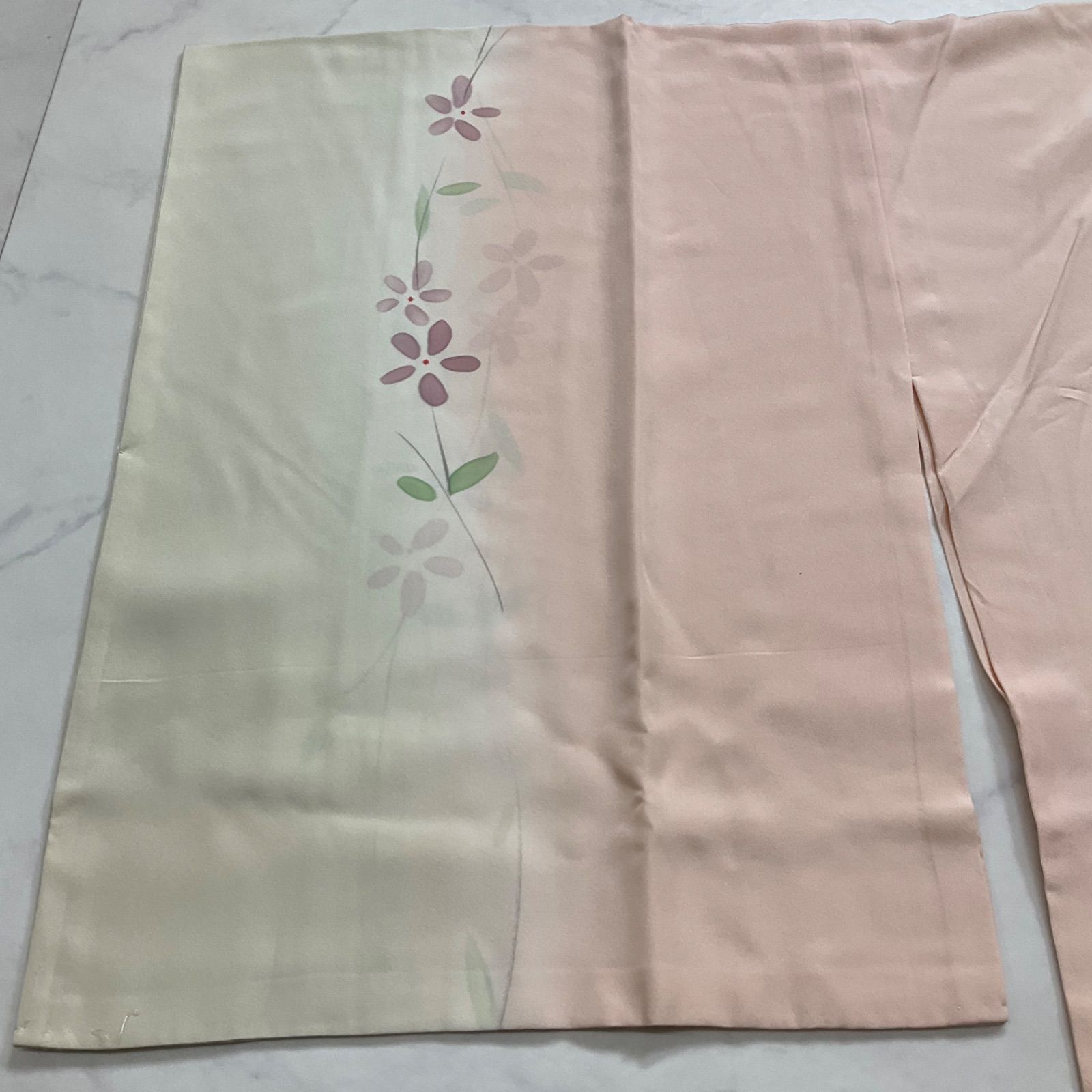 kimono+one◇美品◇長襦袢◇正絹◇半襟付き◇袖無双◇居敷当て付き◇裄