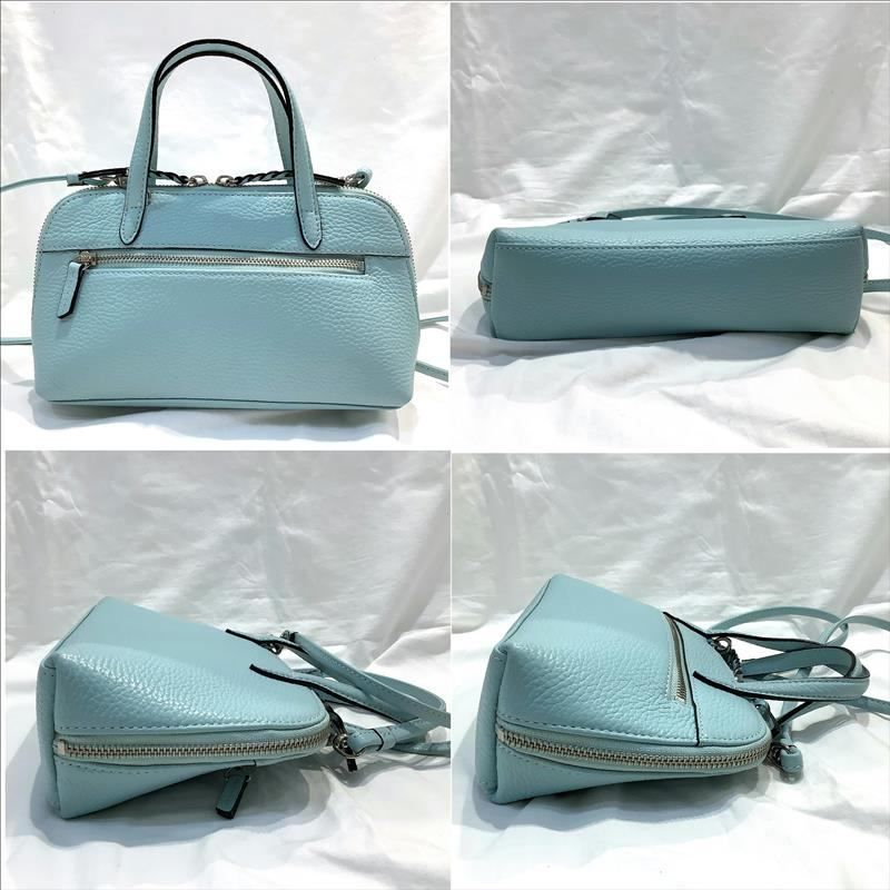 美品】WAKO 銀座和光 シボ革 レザー コバルトブルー 2WAYハンドバッグ