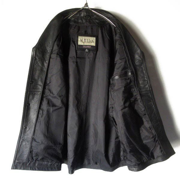 美品 WILSONS LEATHER Tバック レザー ジャケット 黒 M シンサレート