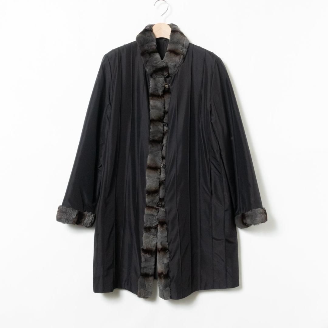 BALMAIN バルマン シルク100％ 2WAY リバーシブル ロングコート