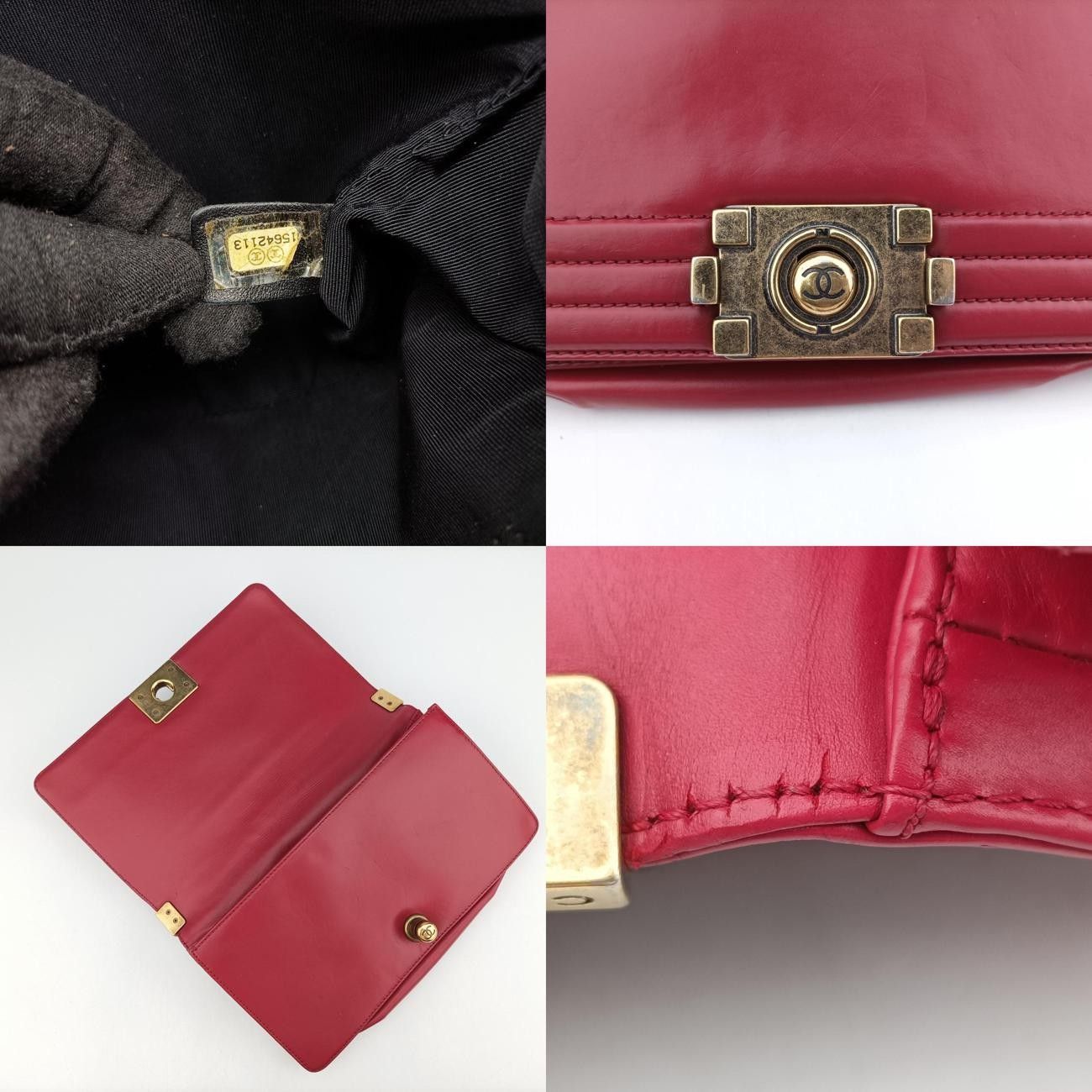 シャネルChanelボーイシャネルレッドレザーA6671315642113