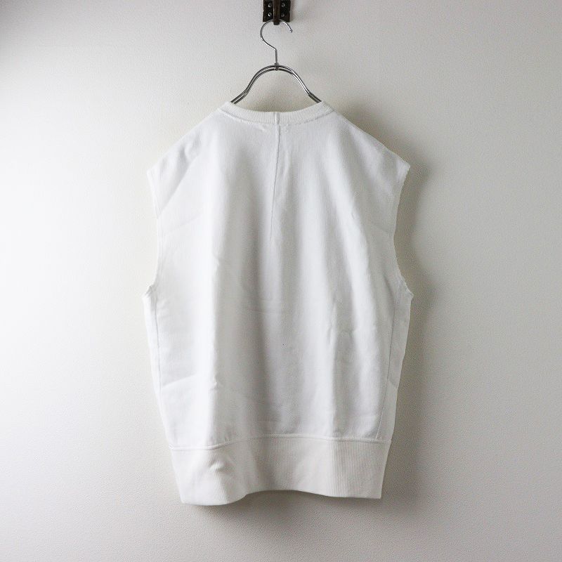 2025 SS ブラミンク BLAMINK コットンクルーネックノースリーブ 38｜ホワイト スウェット 裏毛 カットソー