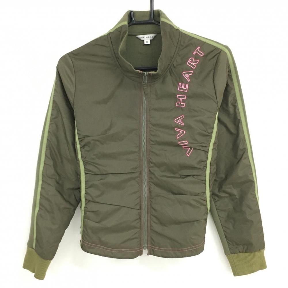 ビバハート レディース ゴルフウェア ジャケット サイズ：40 VIVA HEART ビバハート ニットジャケット ハート柄