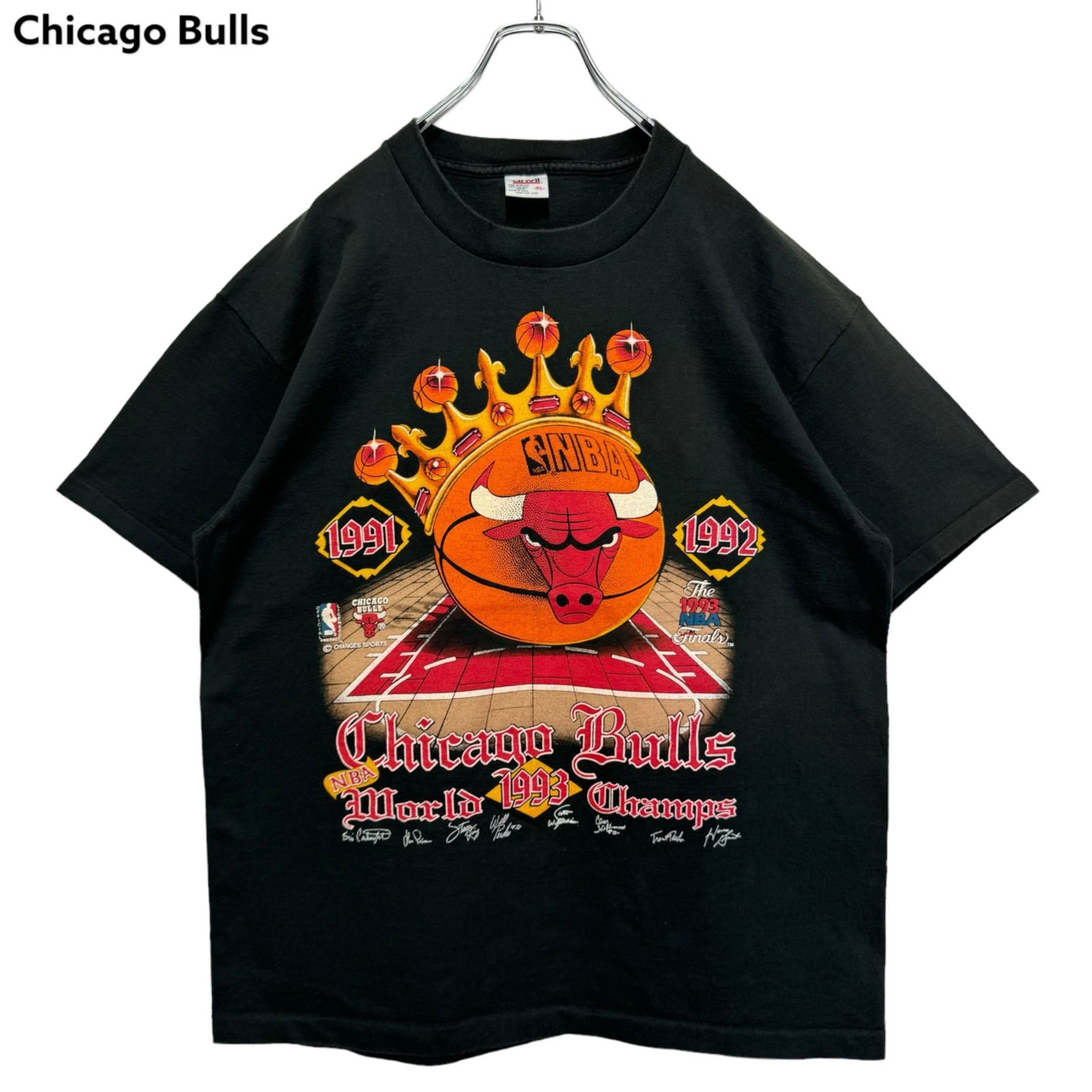 90s vintage 1993 NBA Chicago Bulls Print T-shirt Tee USA製 