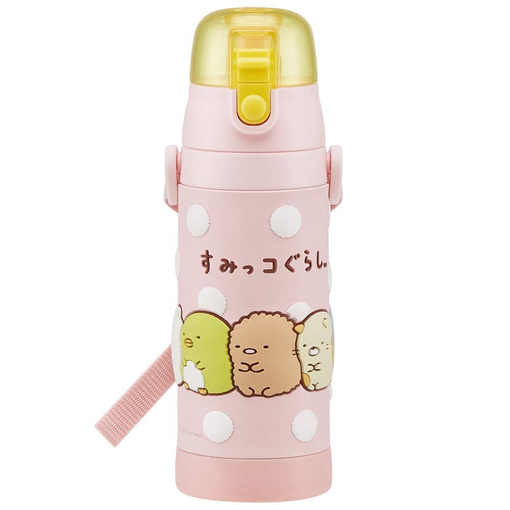 【迅速発送】スケーター(Skater) 子供用 ステンレス 水筒 直飲み 480ml すみっコぐらし 子供に優しい軽量タイプ 女の子 保冷専用 3D立体プリントwaterbottle スポーツボトル かわいい キッズ 子供 