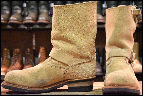 8.5D 08年 レッドウィング 8268 スエード エンジニア ホーソーンアビレーン ラフアウト スチールトゥ ブーツ redwing HOPESMORE FJ054