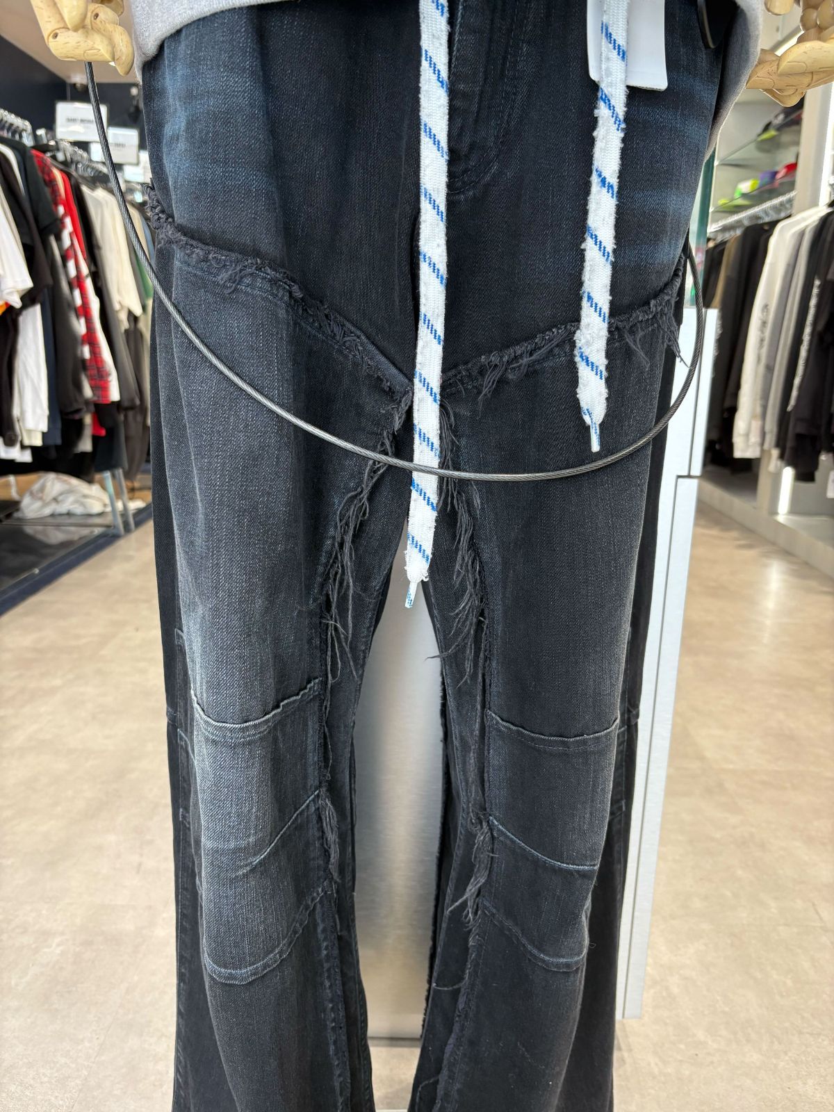 BALENCIAGA (バレンシアガ) ダブルニーワイドデニムパンツ ブラック 