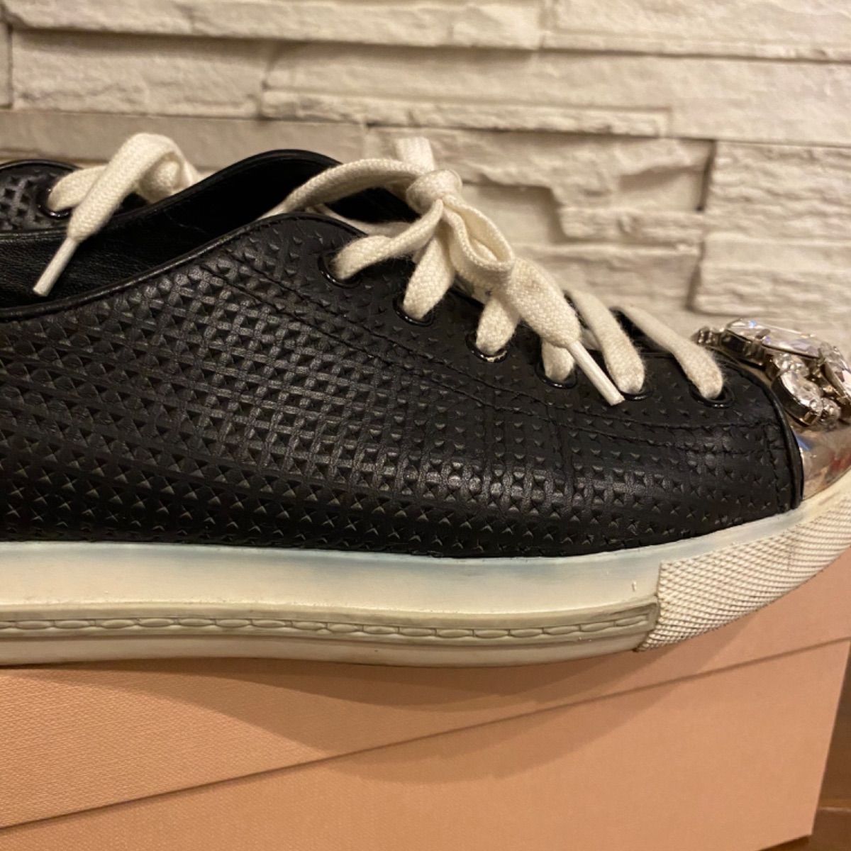 Miumiu ミュウミュウ グリッター ビジュー スニーカー グリッター