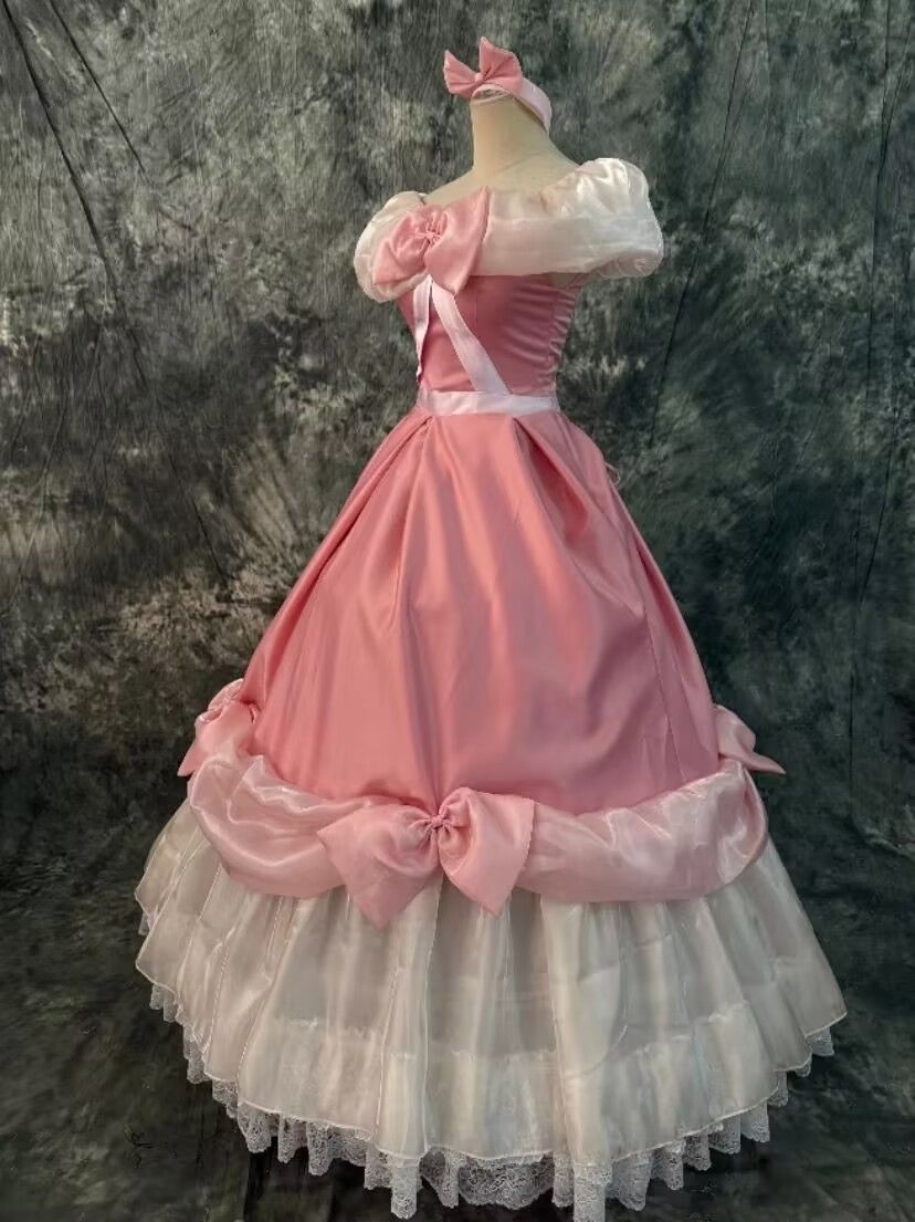 プリンセスドレス 大人用コスプレ 衣装 仮装 ワンピースピンク なりきりワンピース プリンセス 大きいサイズ XL 女性用 レディース コスプ