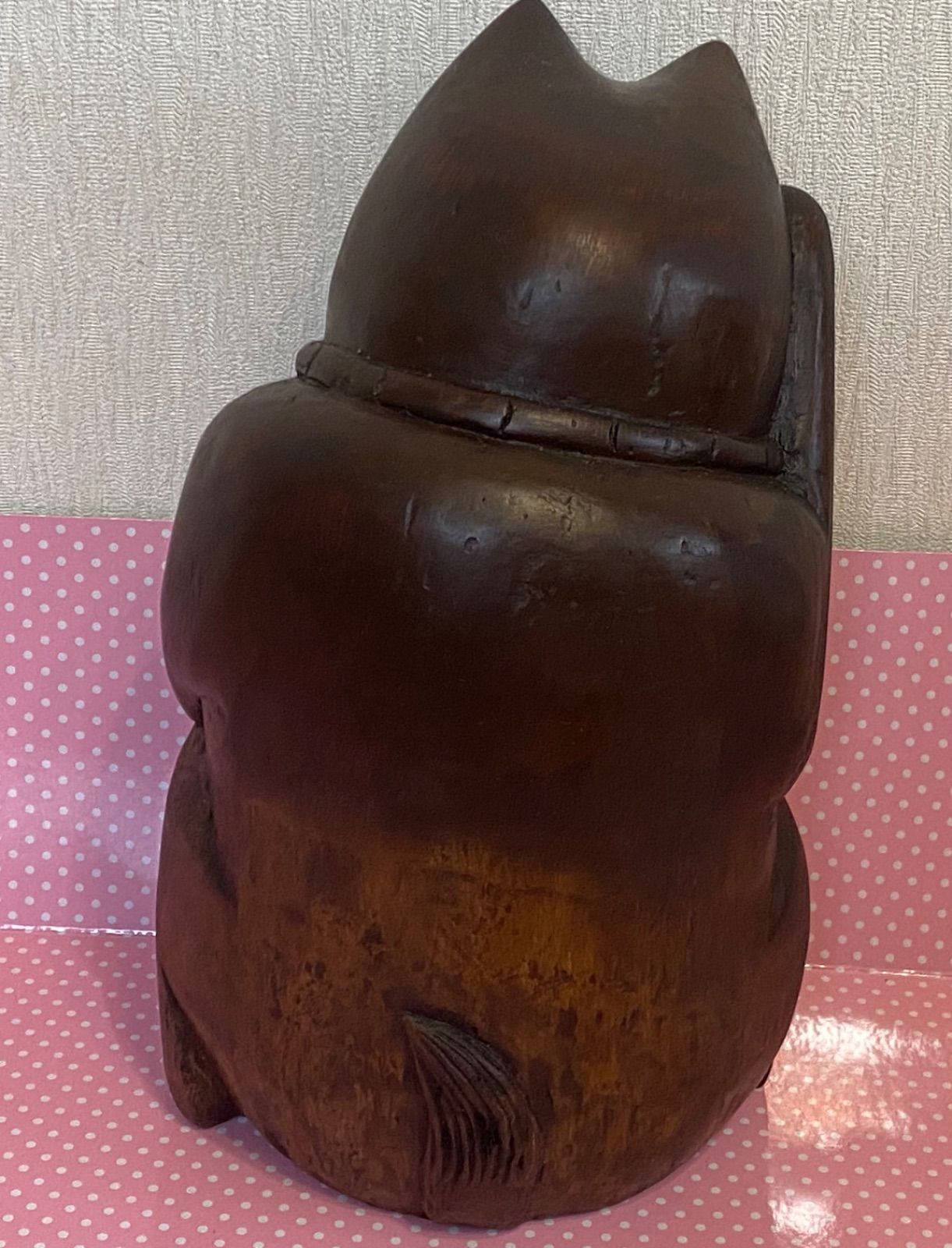 招き猫 木製 骨董 竹木彫り 商売繁盛 - メルカリ 