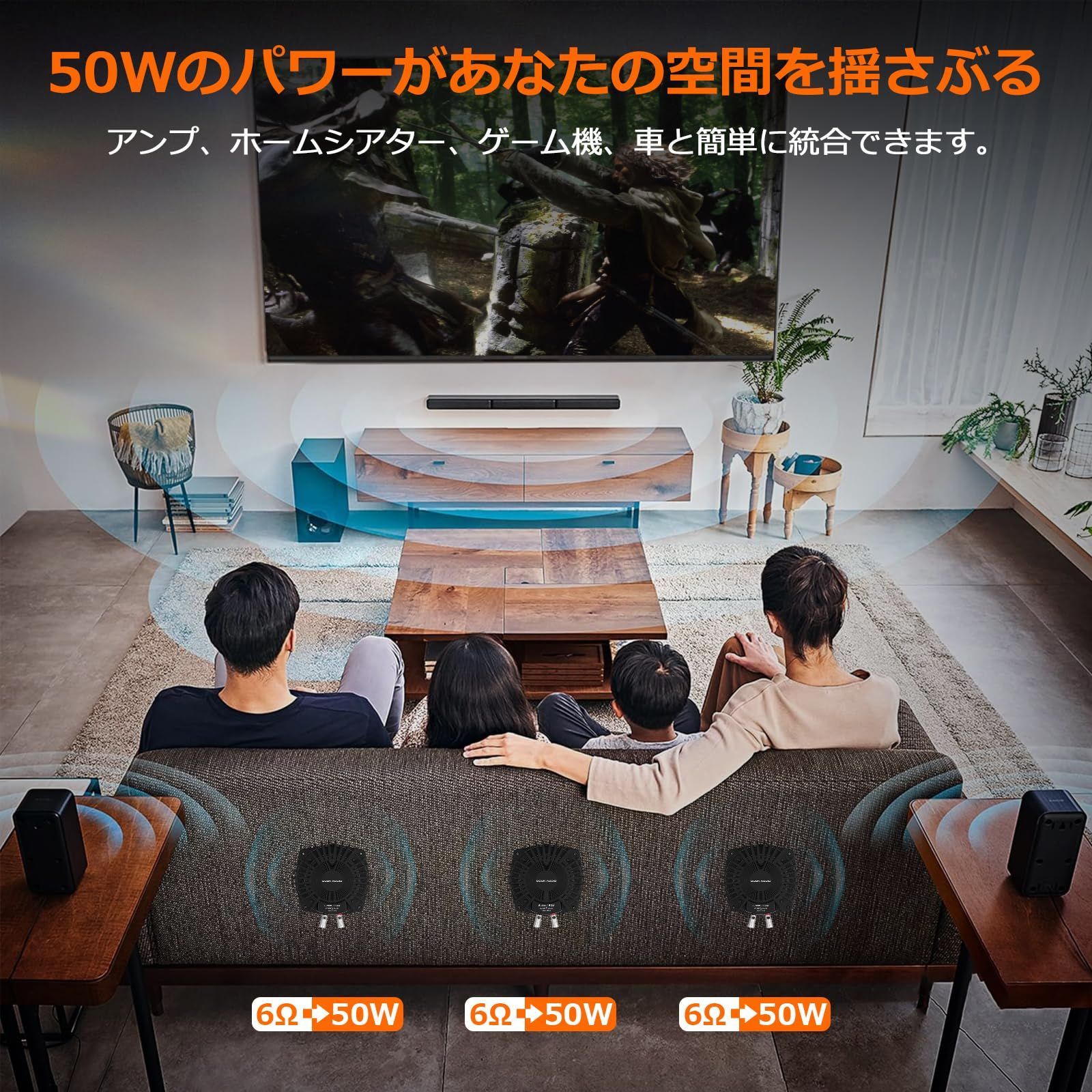 DoukAudio バスシェーカー 50W 振動スピーカー サブウーファー