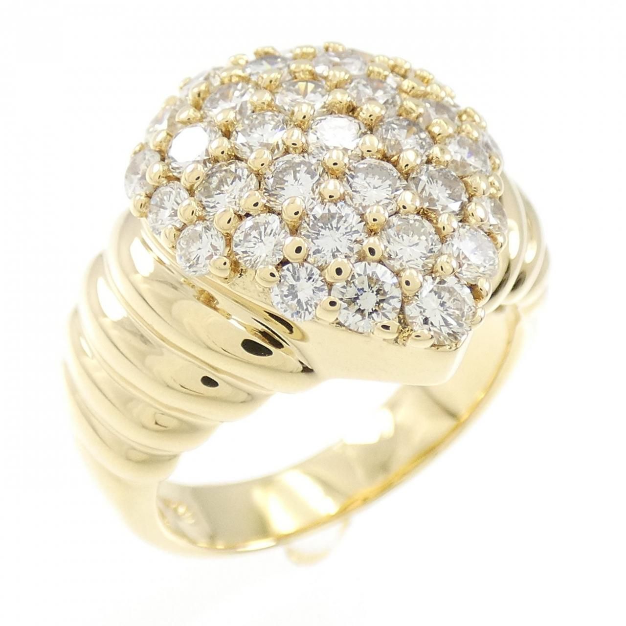 K18YG パヴェ ダイヤモンド リング 1.66CT K18YG フルエタニティ 