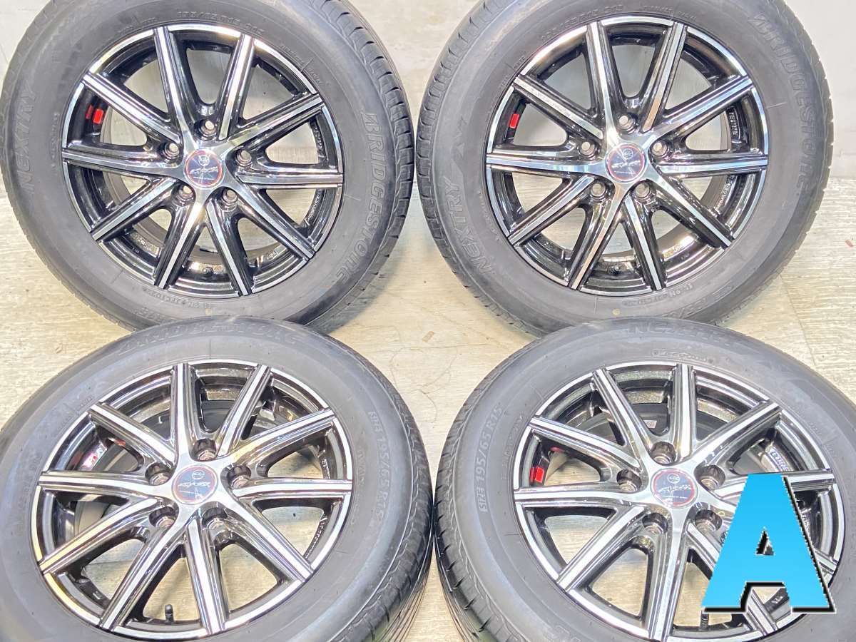 195/65R15  nブリヂストン ネクストリー n　 SMACK n15x6.0 45 114.3-5穴 n中古タイヤ サマータイヤ ホイールセット 4本セットn s15250111913