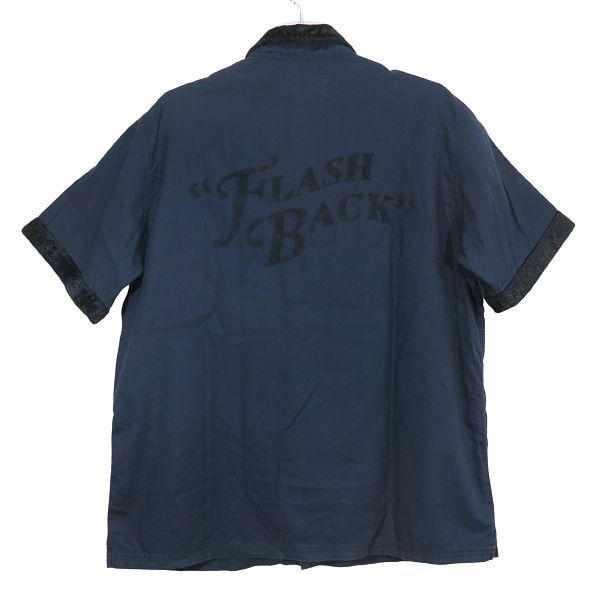 NEIGHBORHOOD ネイバーフッド 11SS F.B.BOWLER CS-SHIRT.SS 111CONH-SHM04 FLASH BACK ショートスリーブ ボーリング シャツ ネイビー 半袖 サイズL sepz