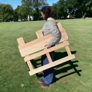 完成品】折りたたみサウナベンチ 高低セット｜テントサウナ用｜ヒノキ