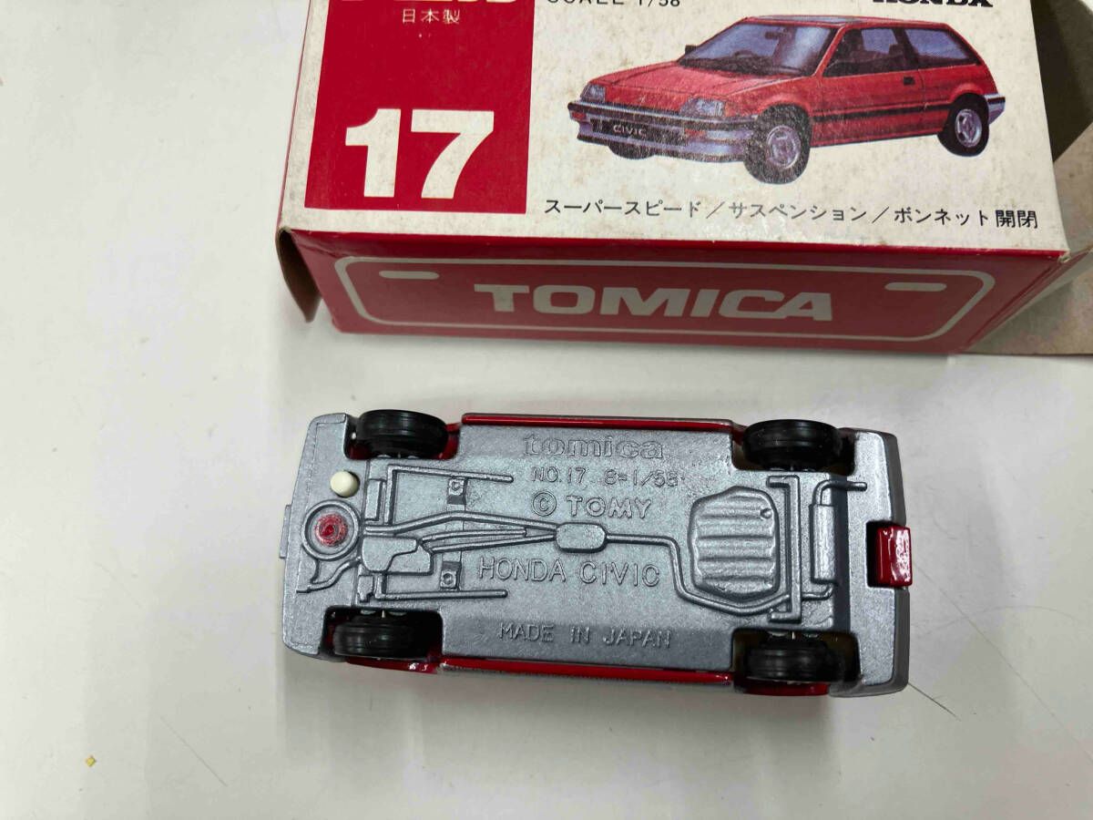 トミカ No.17 ホンダ シビック3ドア 赤×銀ライン 白シート 1H
