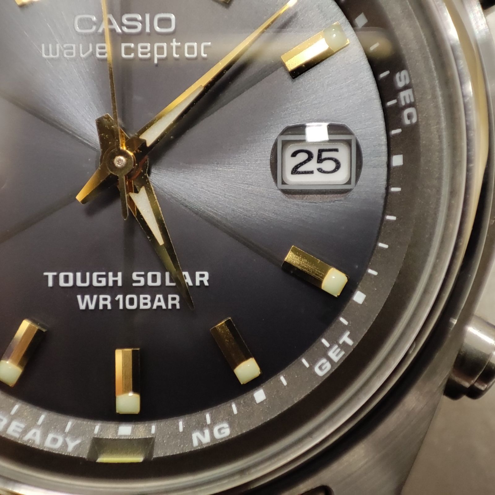 CASIO WAVE CEPTOR ソーラー電波時計 WVQ-110DJ チタンベルト
